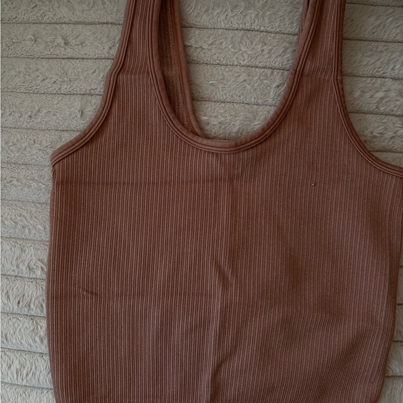 aerie Tops - Aerie Ribbed Tank Top - Tan